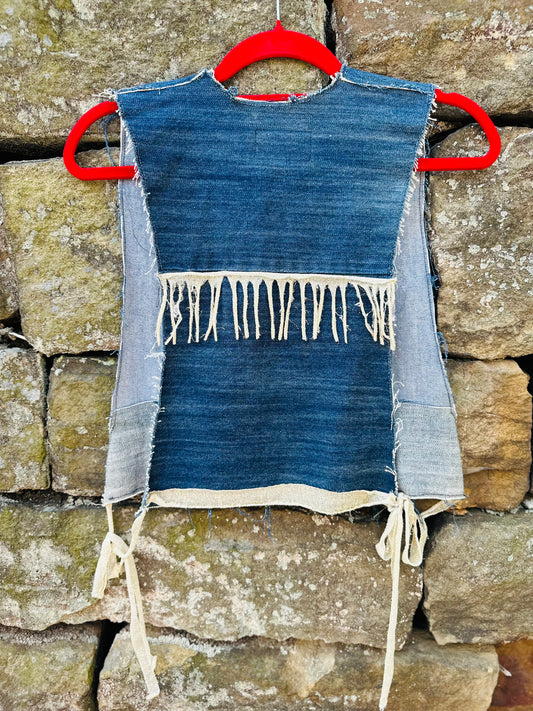 Gold Tassel Denim Waistcoat