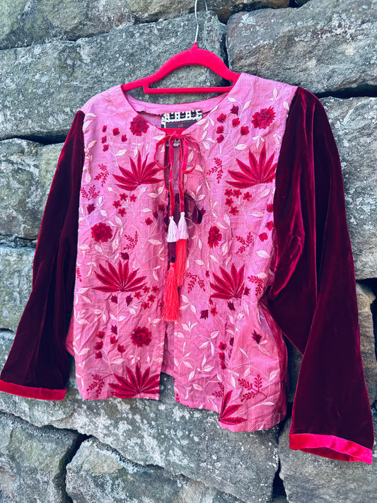 Pink and Red Boho Tassel Jacket