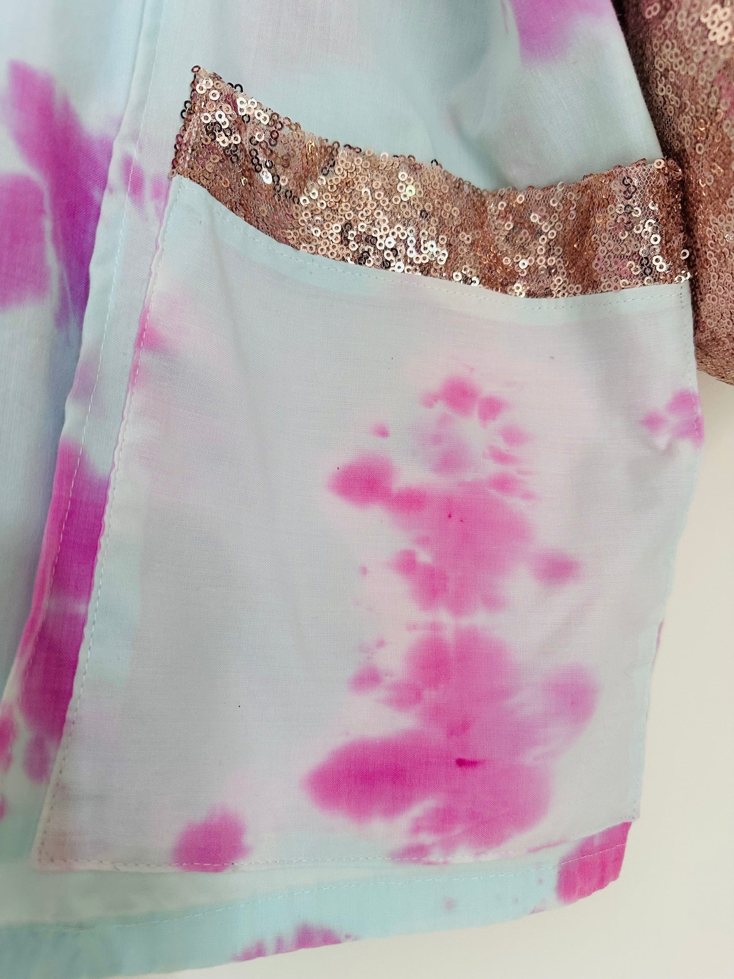Tie Dye Sequin Kimono