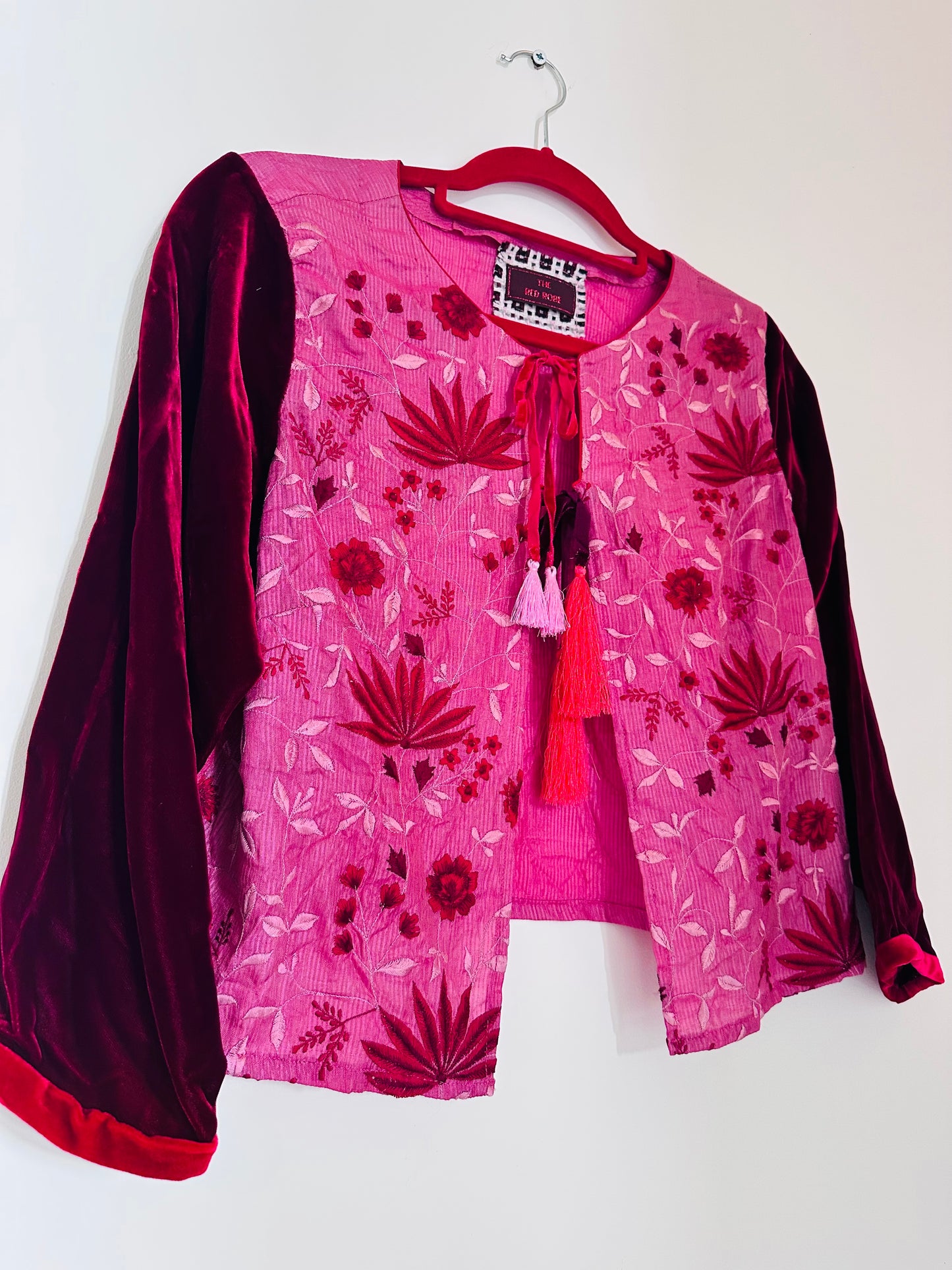 Pink and Red Boho Tassel Jacket