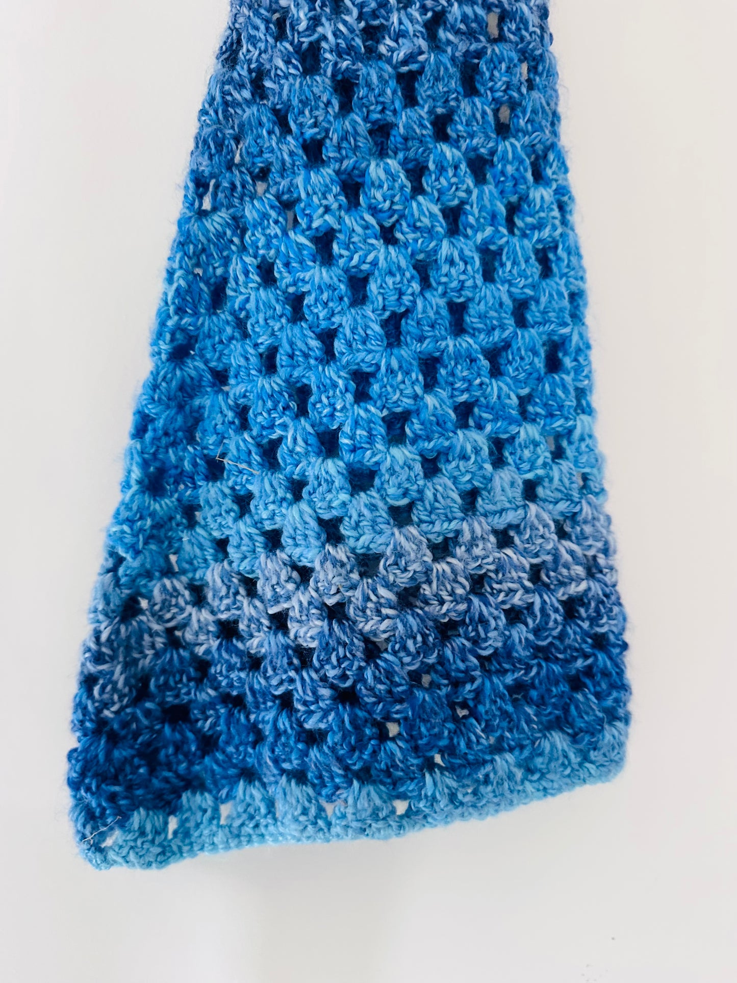 Cropped Blue Heart Crochet Cardigan