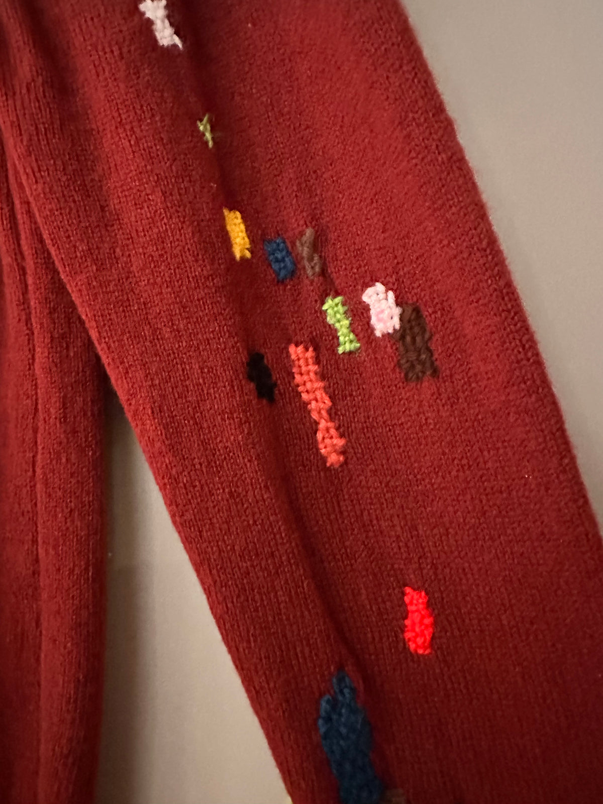 Visibly mended Vintage Russet Brown Lambswool Jumper