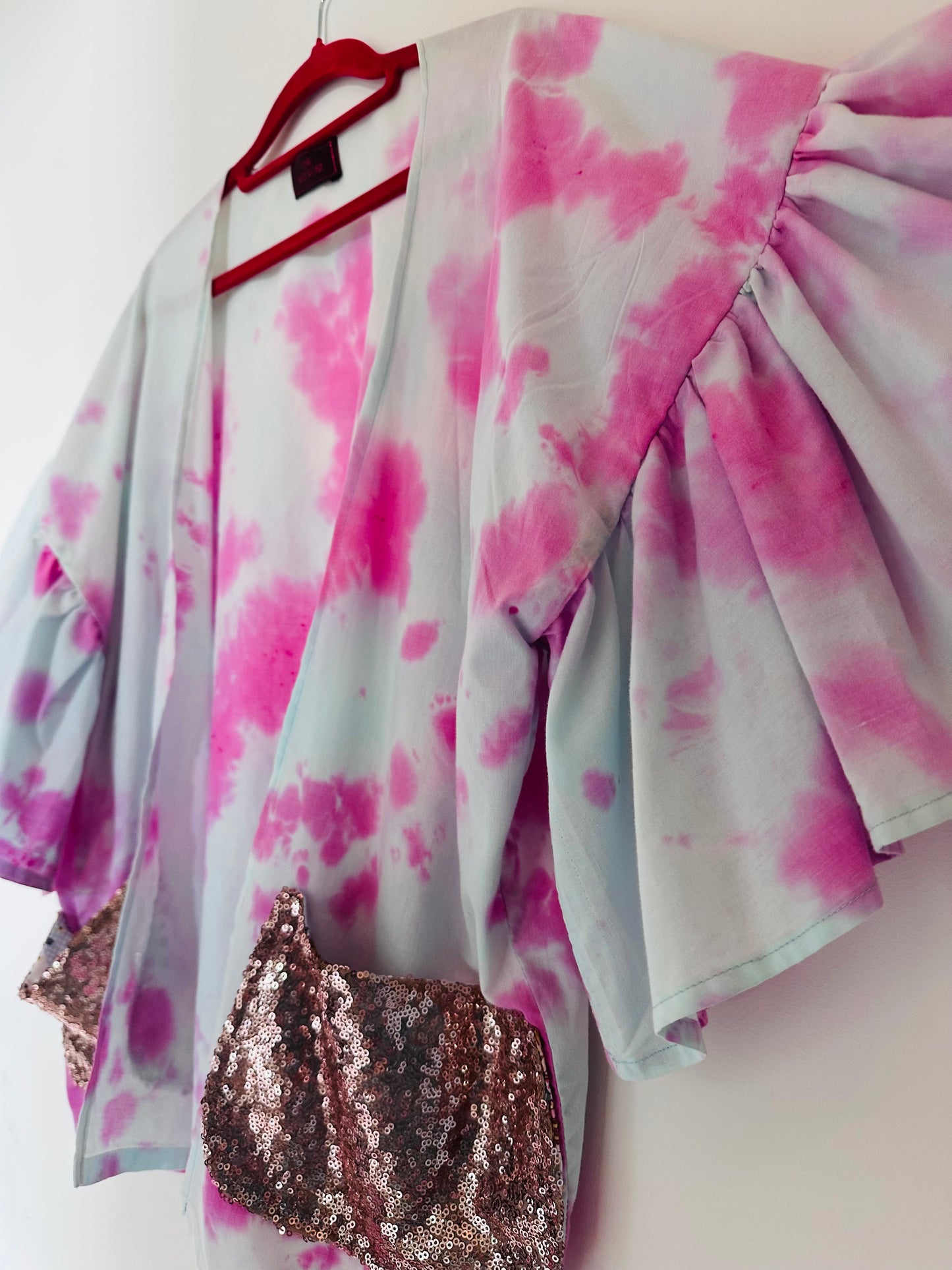 Tie Dye Ruffle Kimono