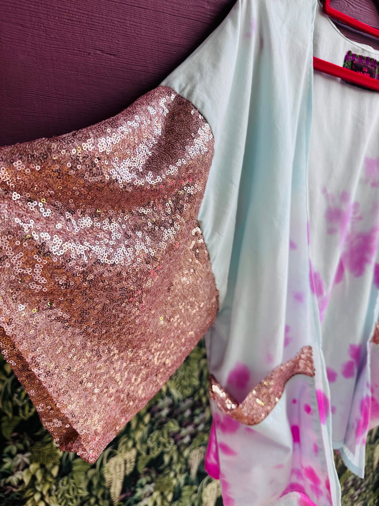 Tie Dye Sequin Kimono