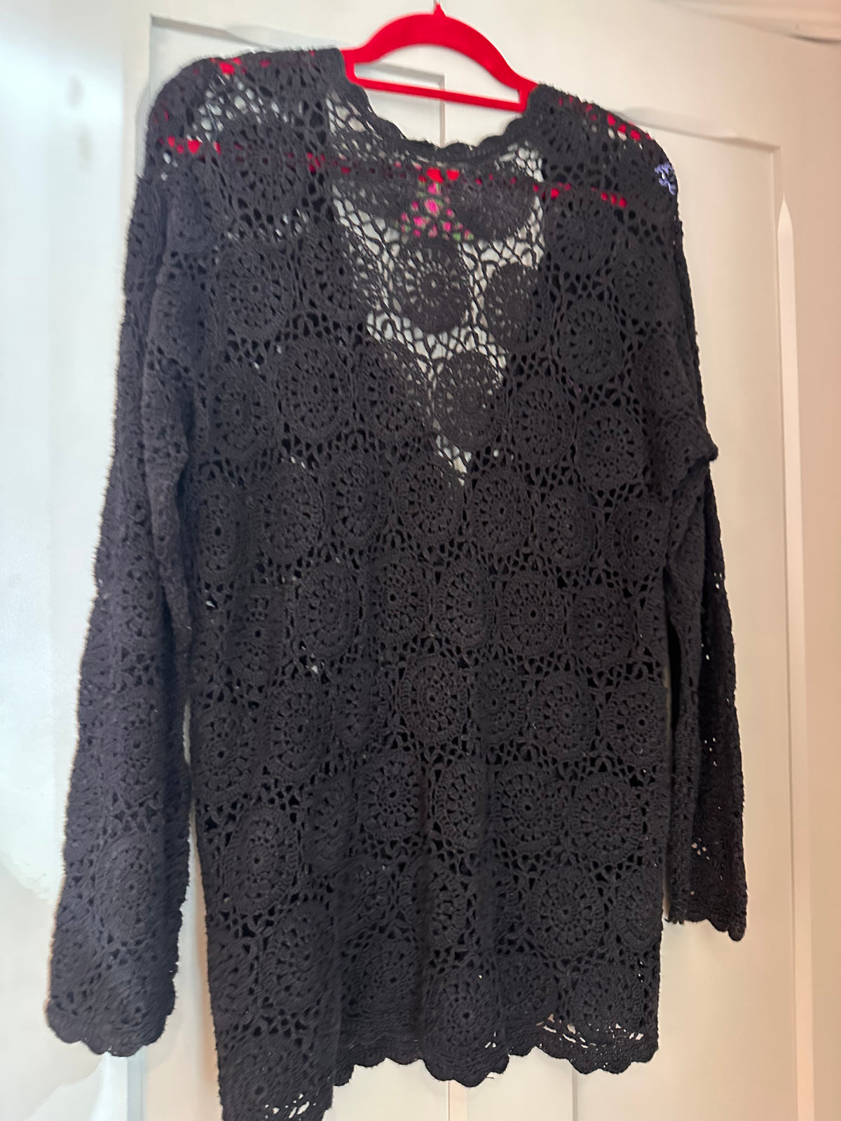 Black and Purple Gothic Crochet Spider Cardigan