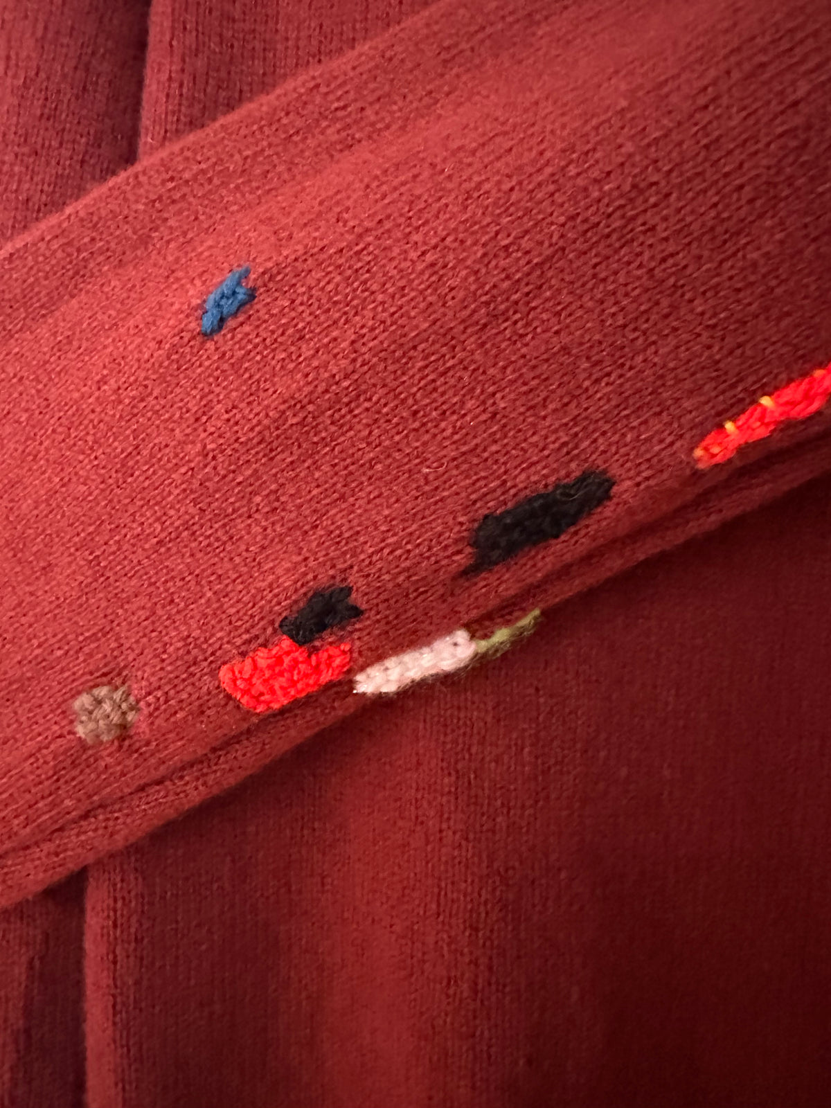 Visibly mended Vintage Russet Brown Lambswool Jumper