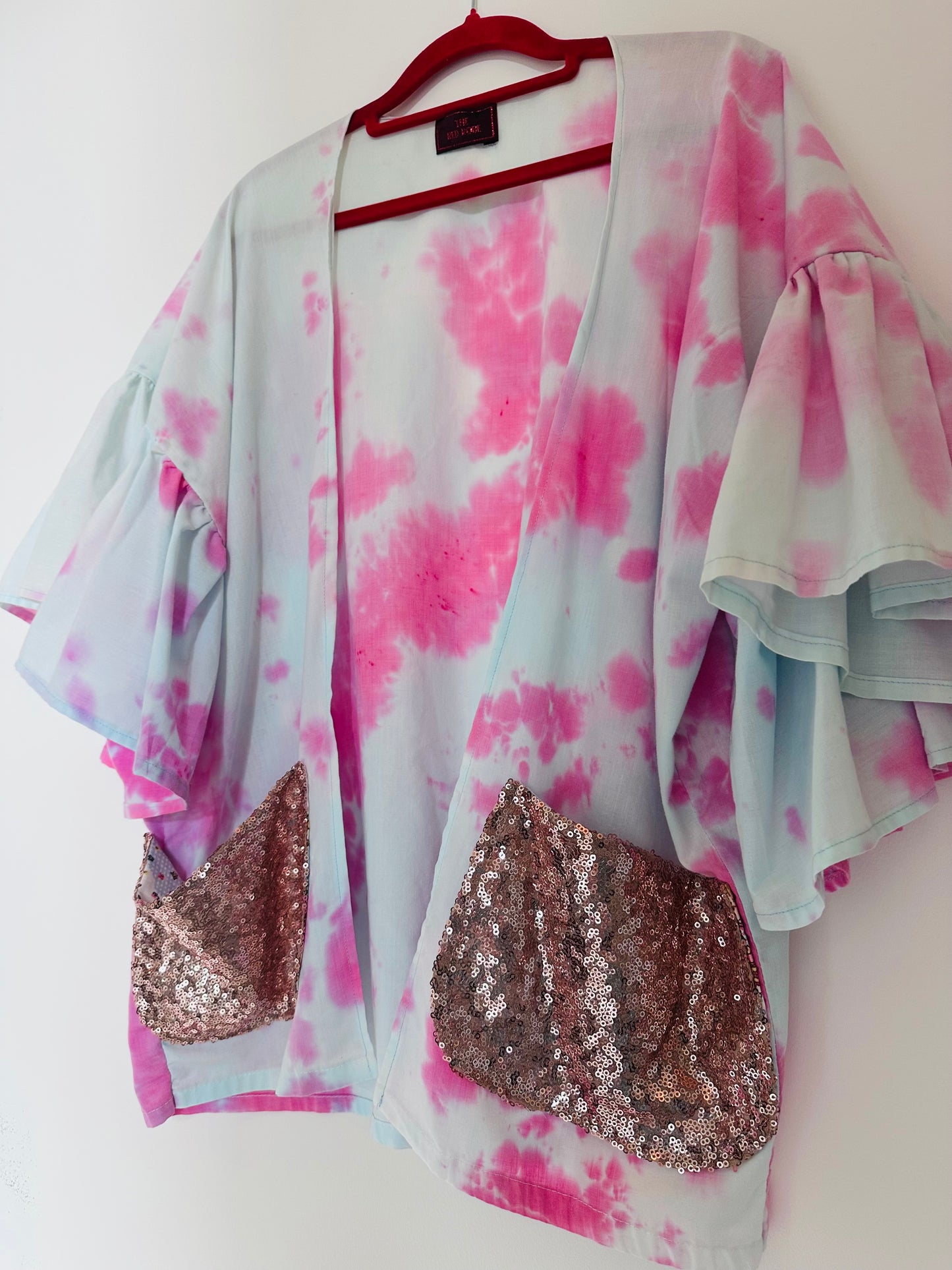 Tie Dye Ruffle Kimono