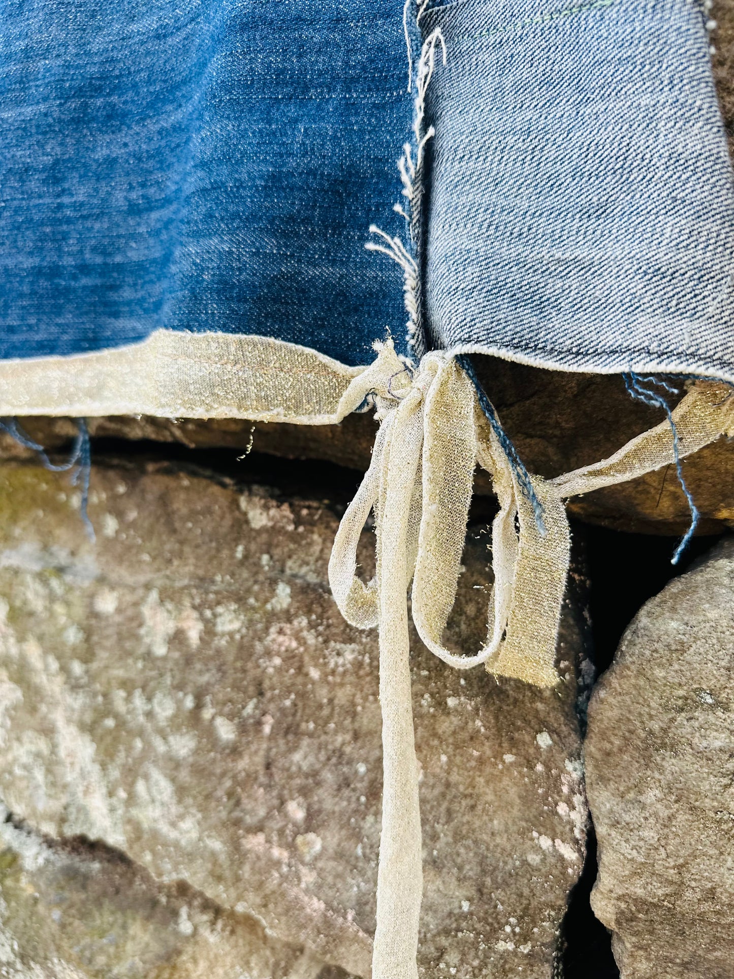 Gold Tassel Denim Waistcoat