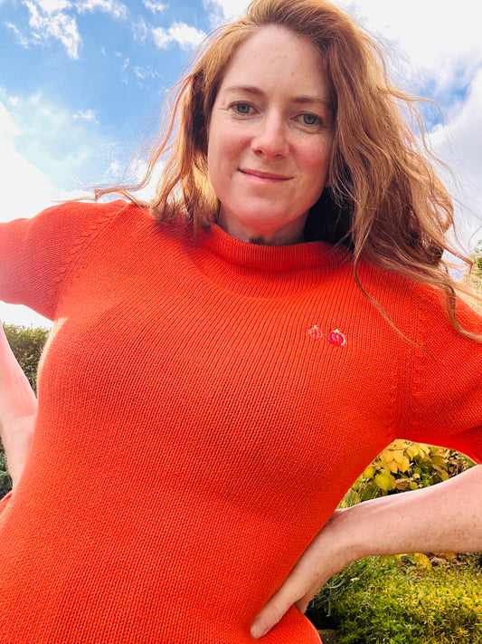 Vintage Orange Pumpkin Jumper