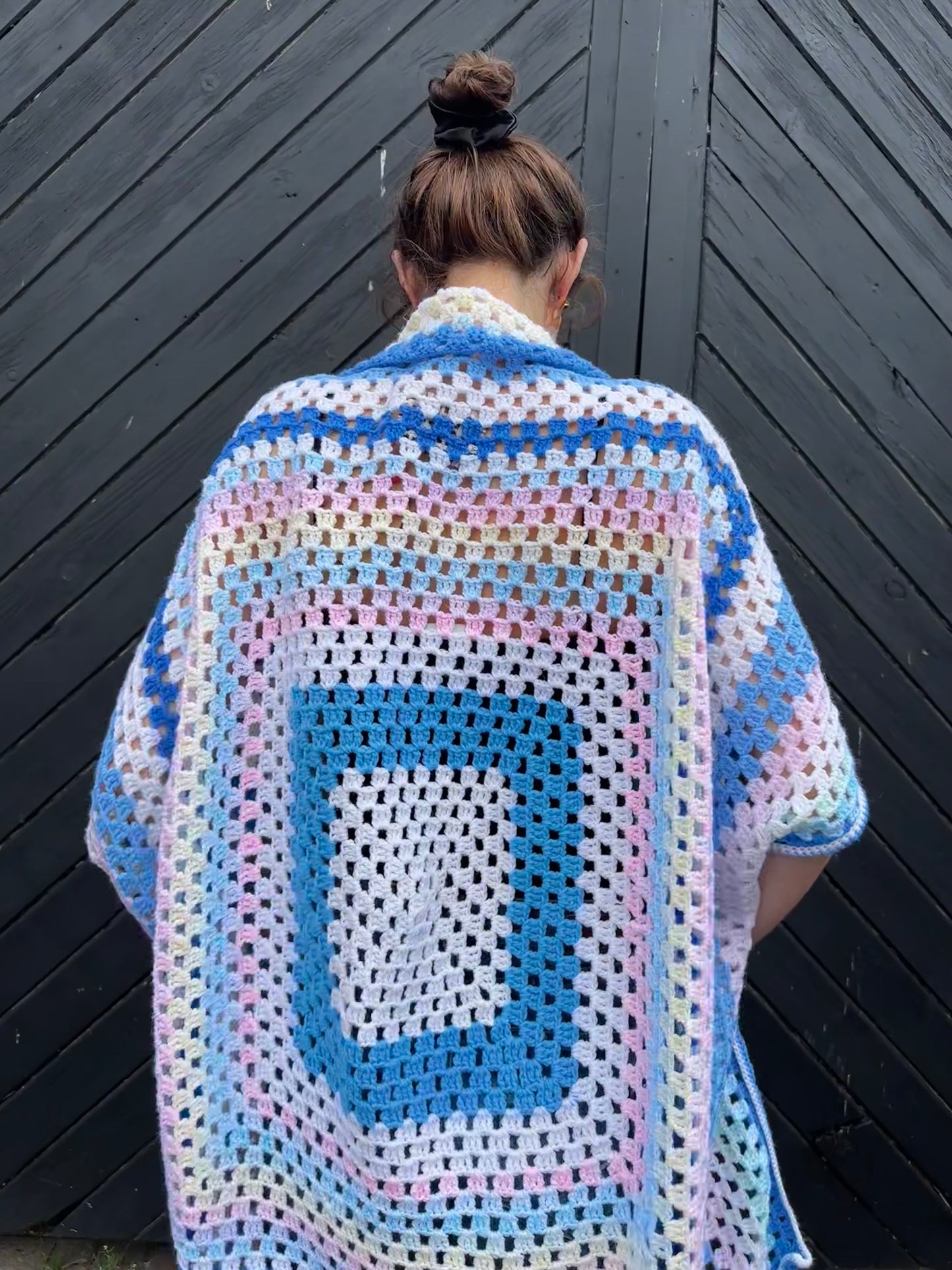 Yellow Heart Crochet Cardigan