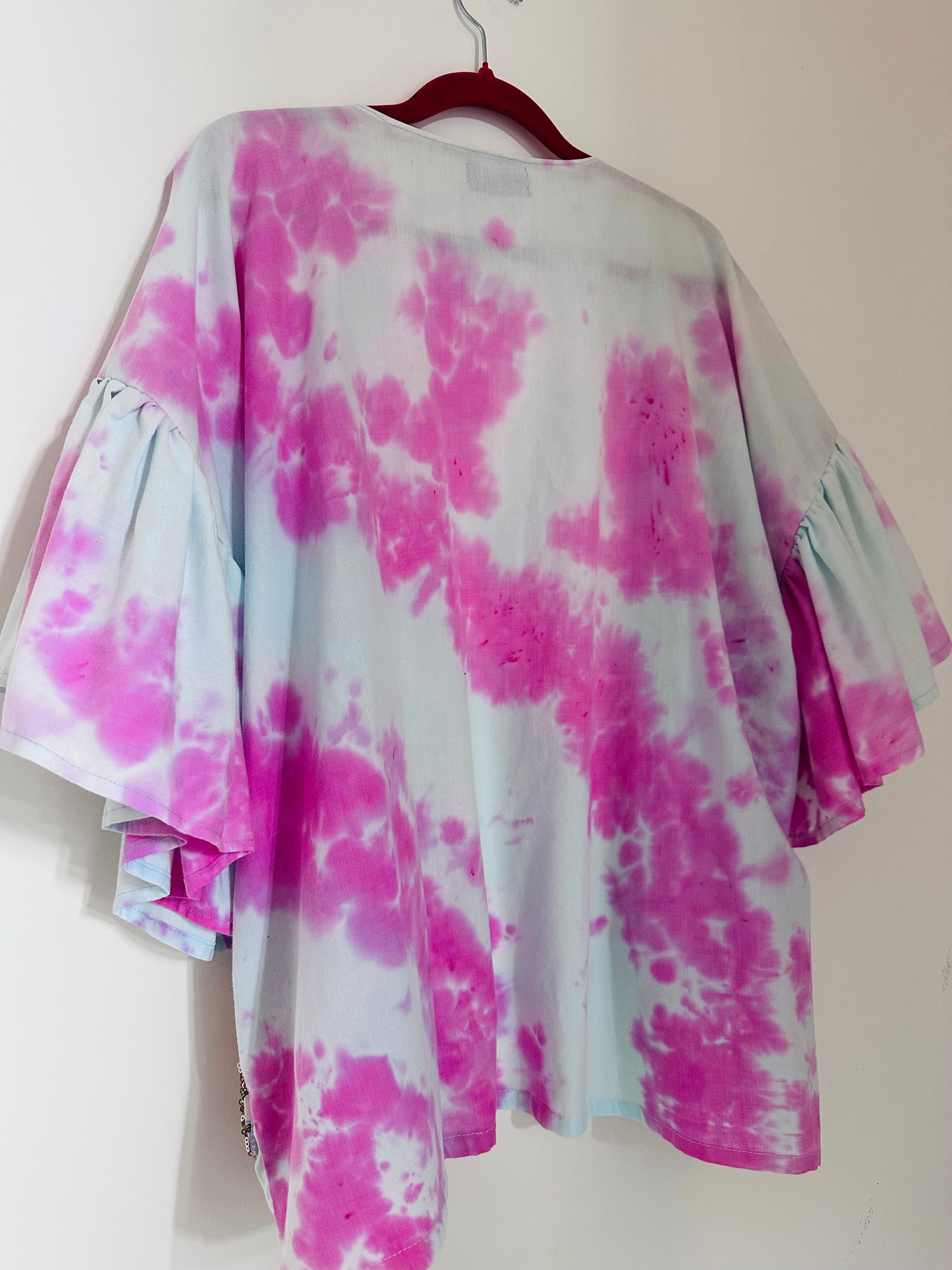 Tie Dye Ruffle Kimono