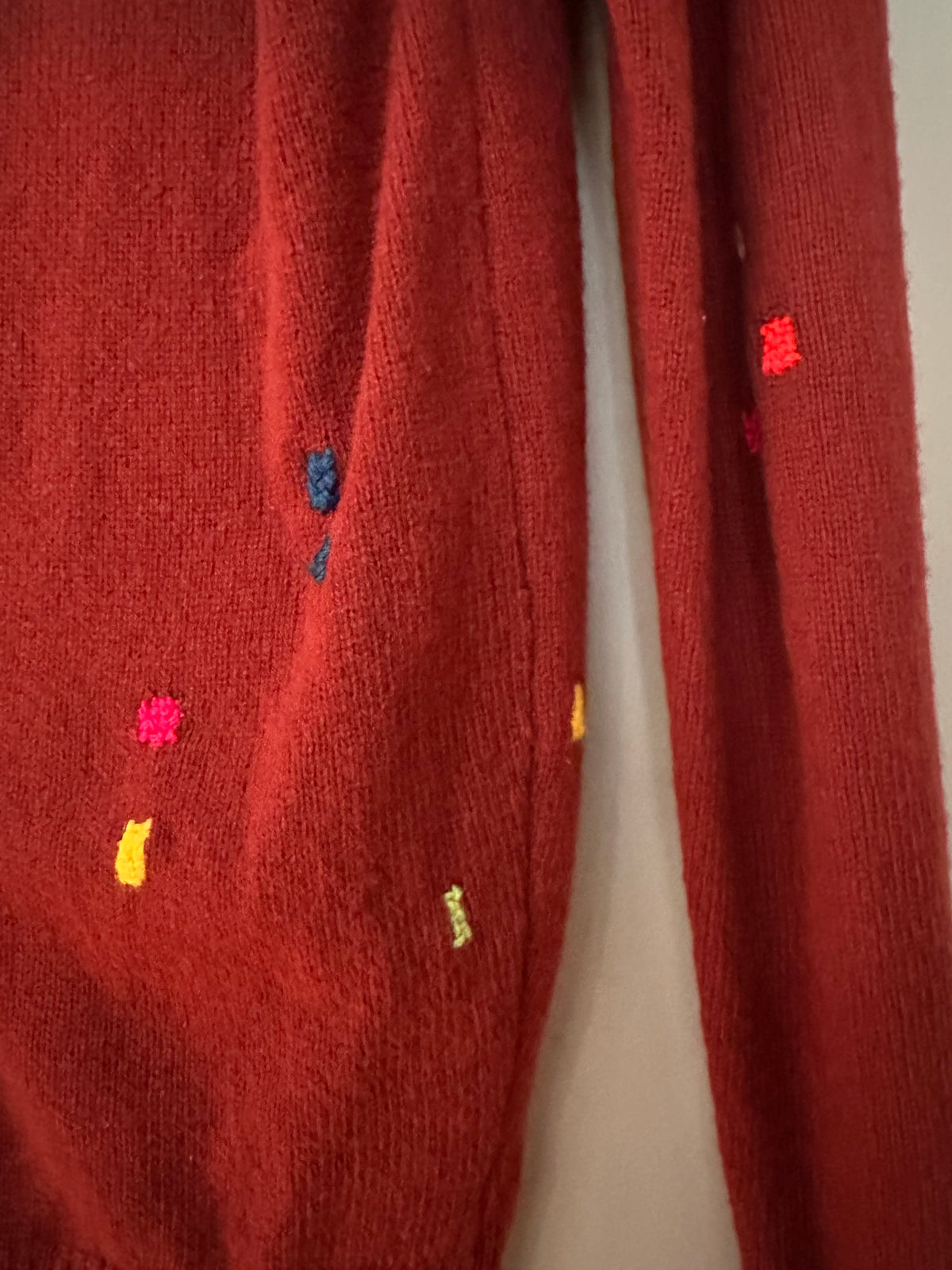 Visibly mended Vintage Russet Brown Lambswool Jumper