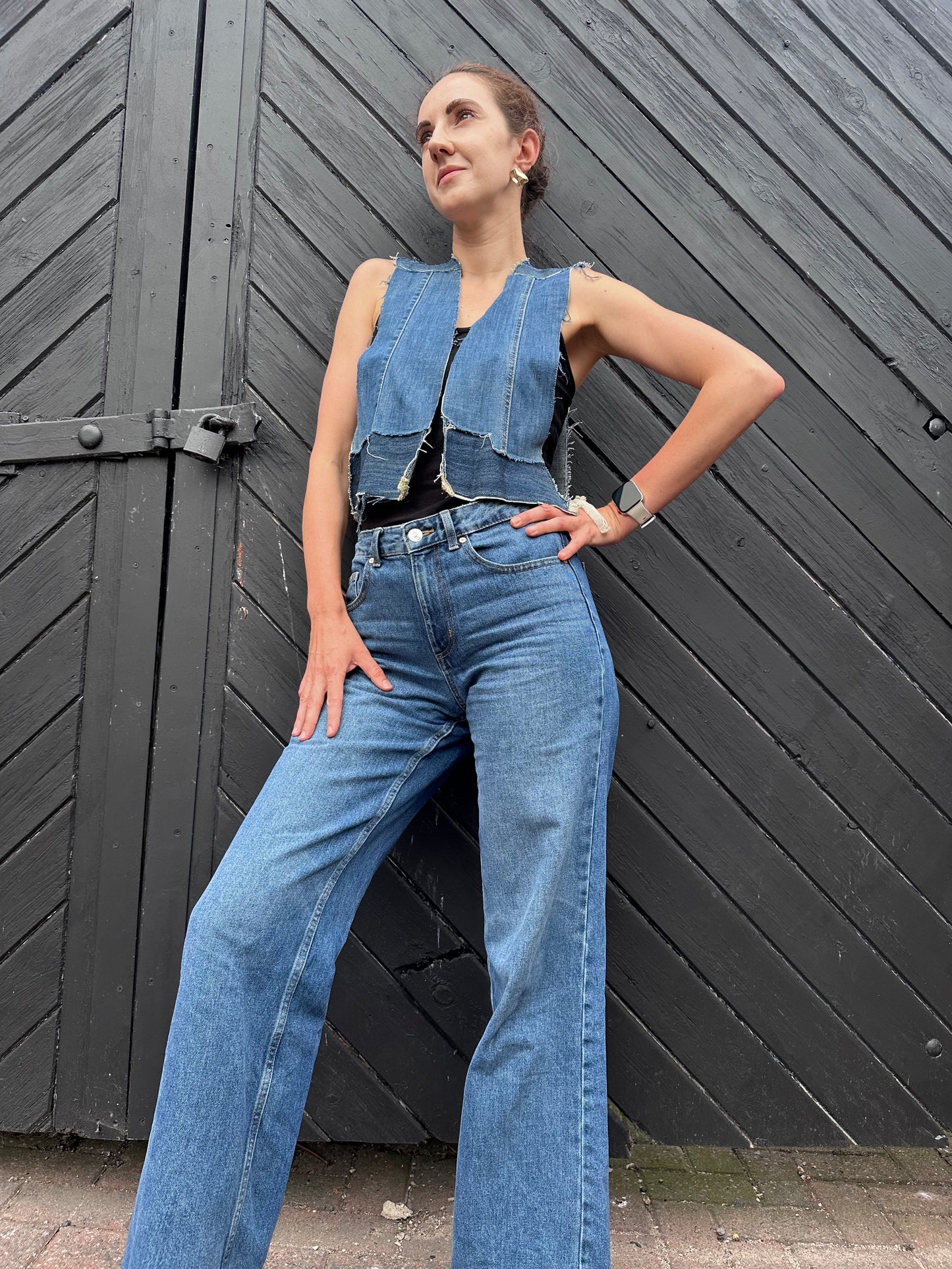Gold Tassel Denim Waistcoat