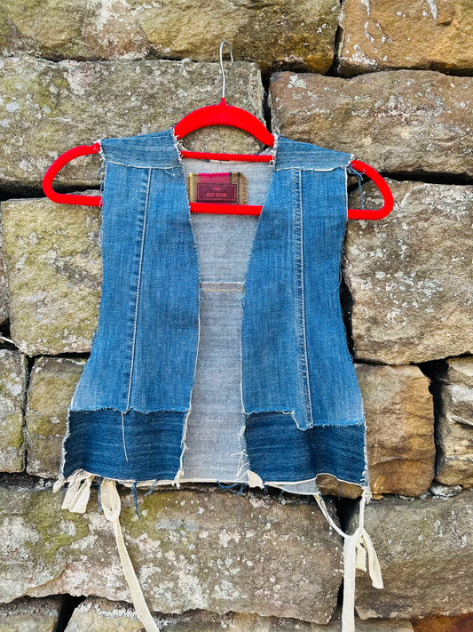 Gold Tassel Denim Waistcoat