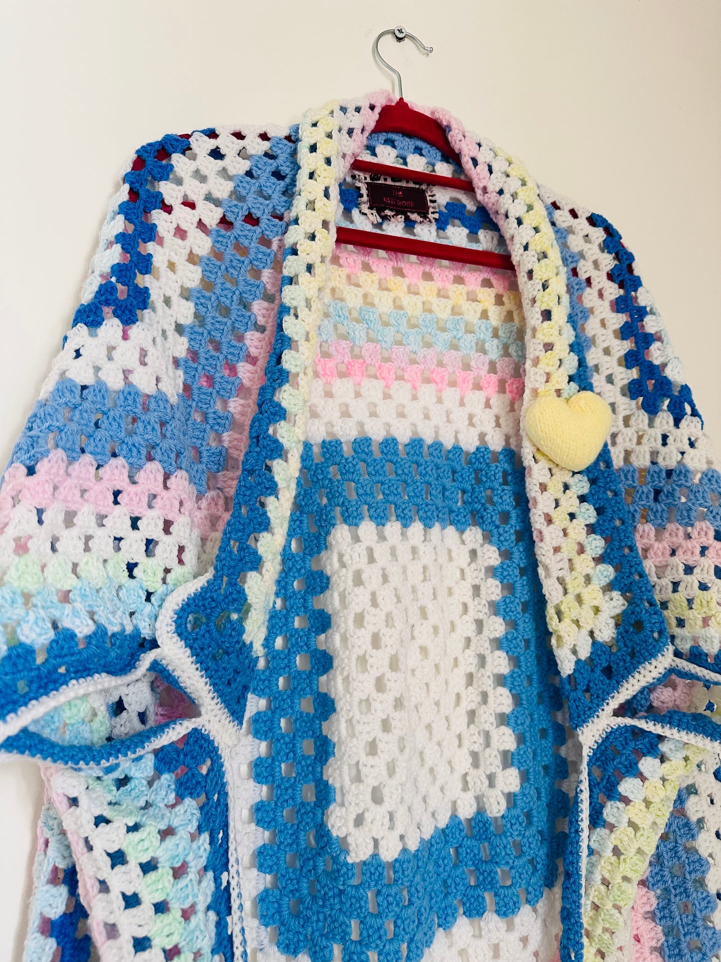 Yellow Heart Crochet Cardigan