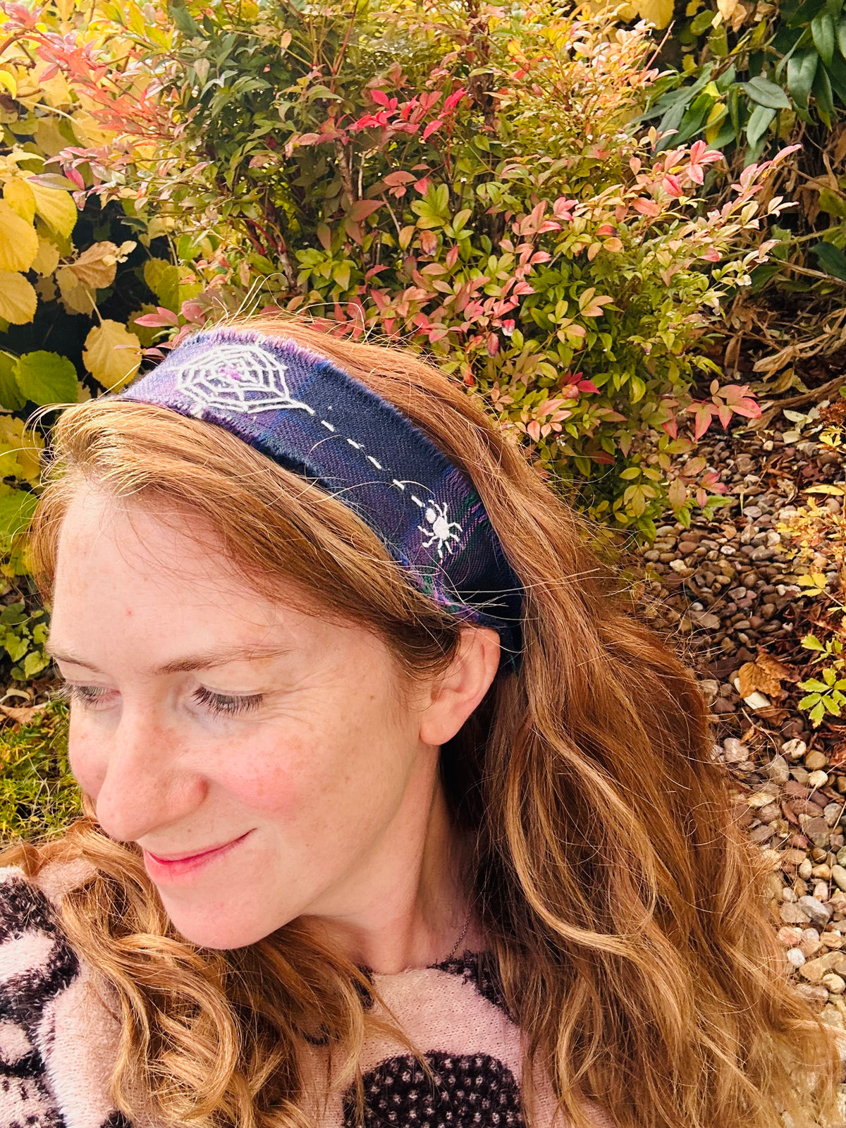 Purple Wool Spider Headband