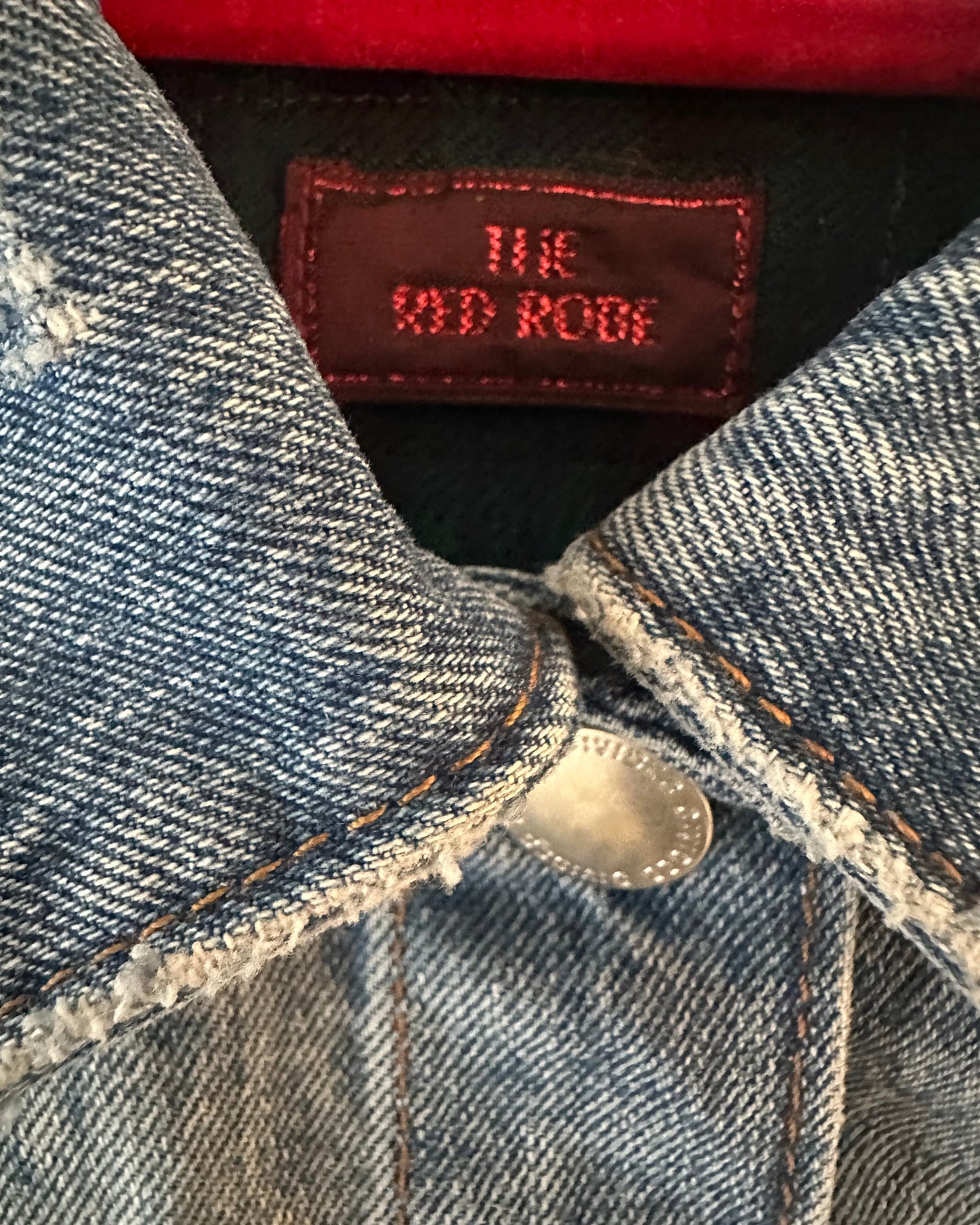 Christmas Pearly Snowman Denim Jacket (small)