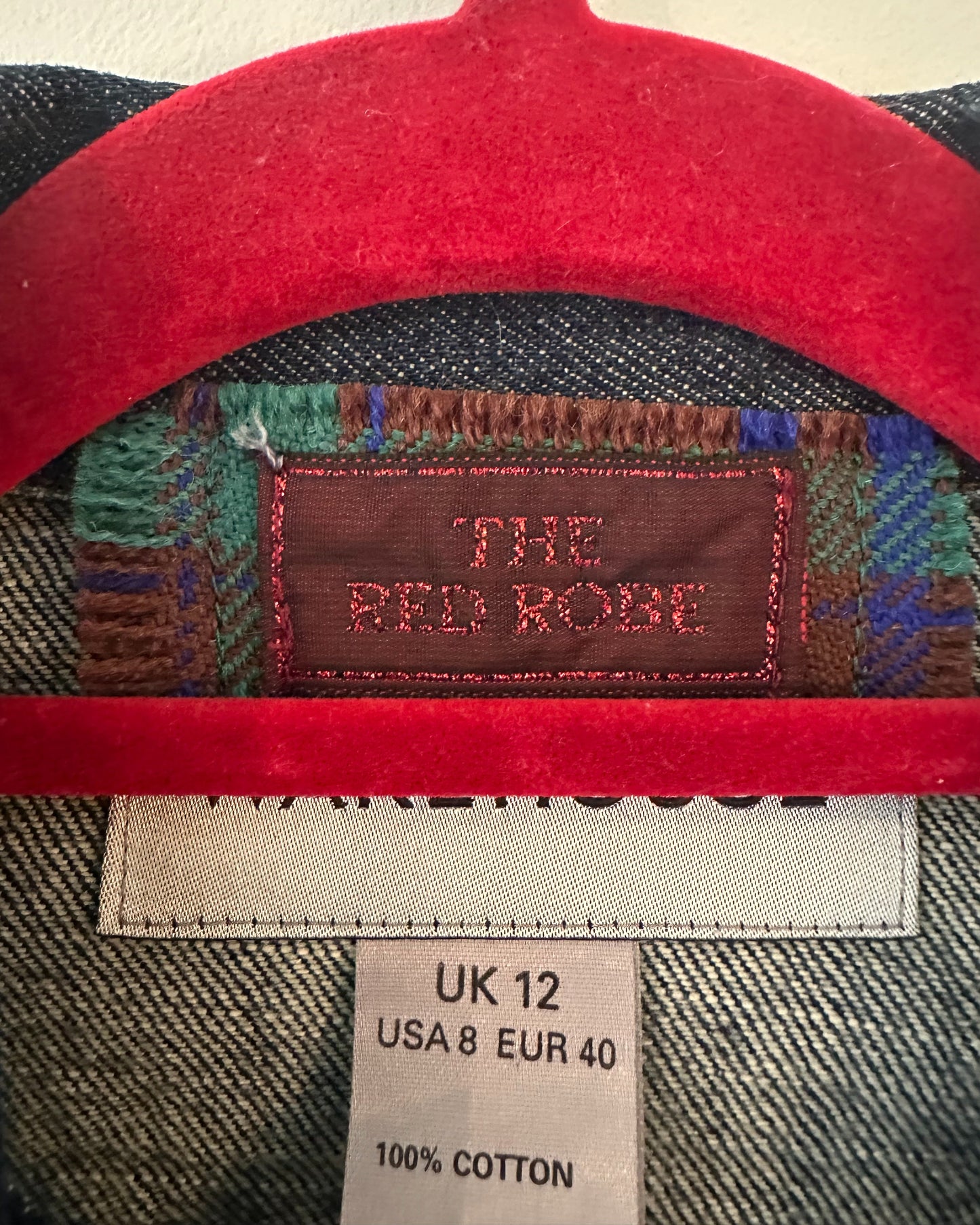 Vintage Winter Scene Denim Jacket (small)