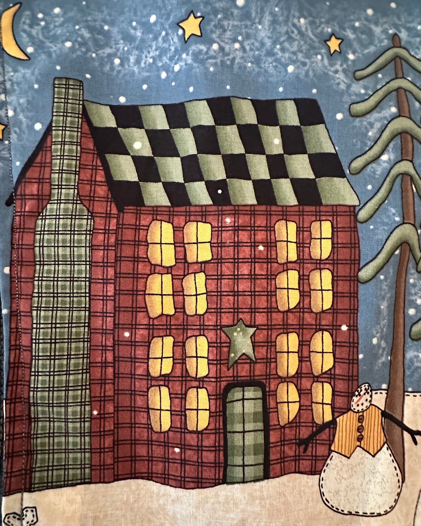 Vintage Winter Scene Denim Jacket (small)