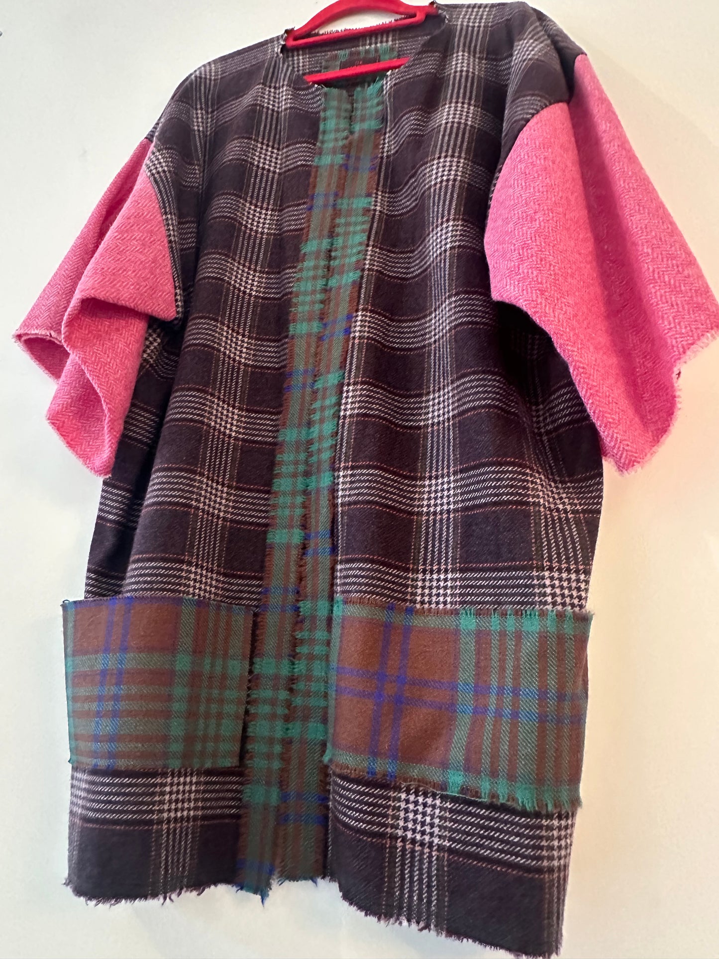 Edinburgh Tartan Patchwork Wool Coat (freesize)