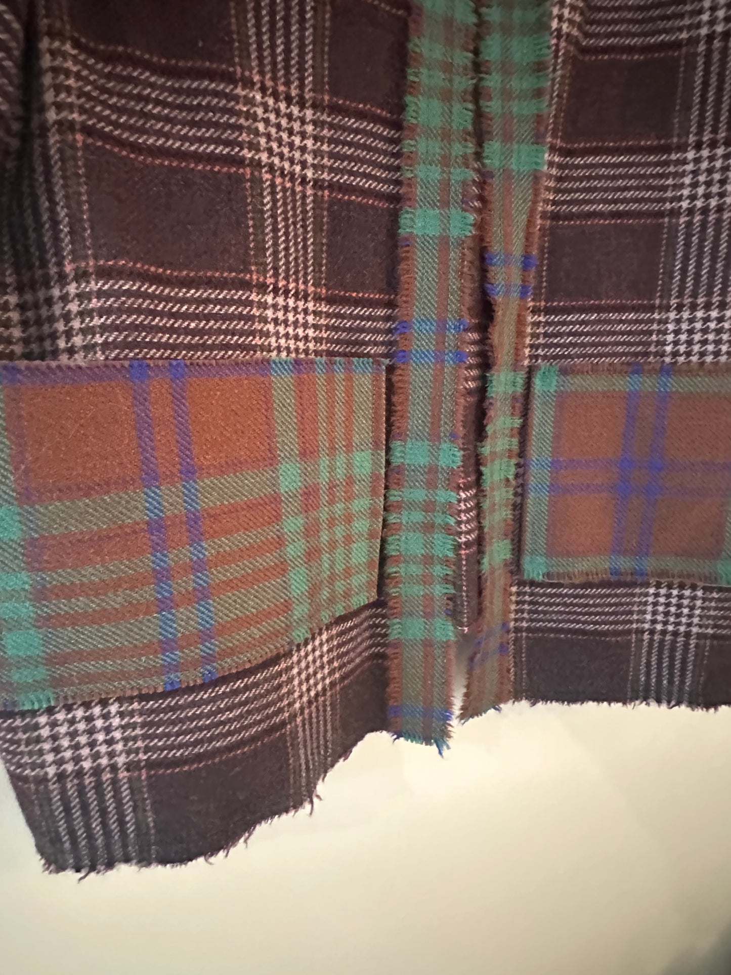 Edinburgh Tartan Patchwork Wool Coat (freesize)