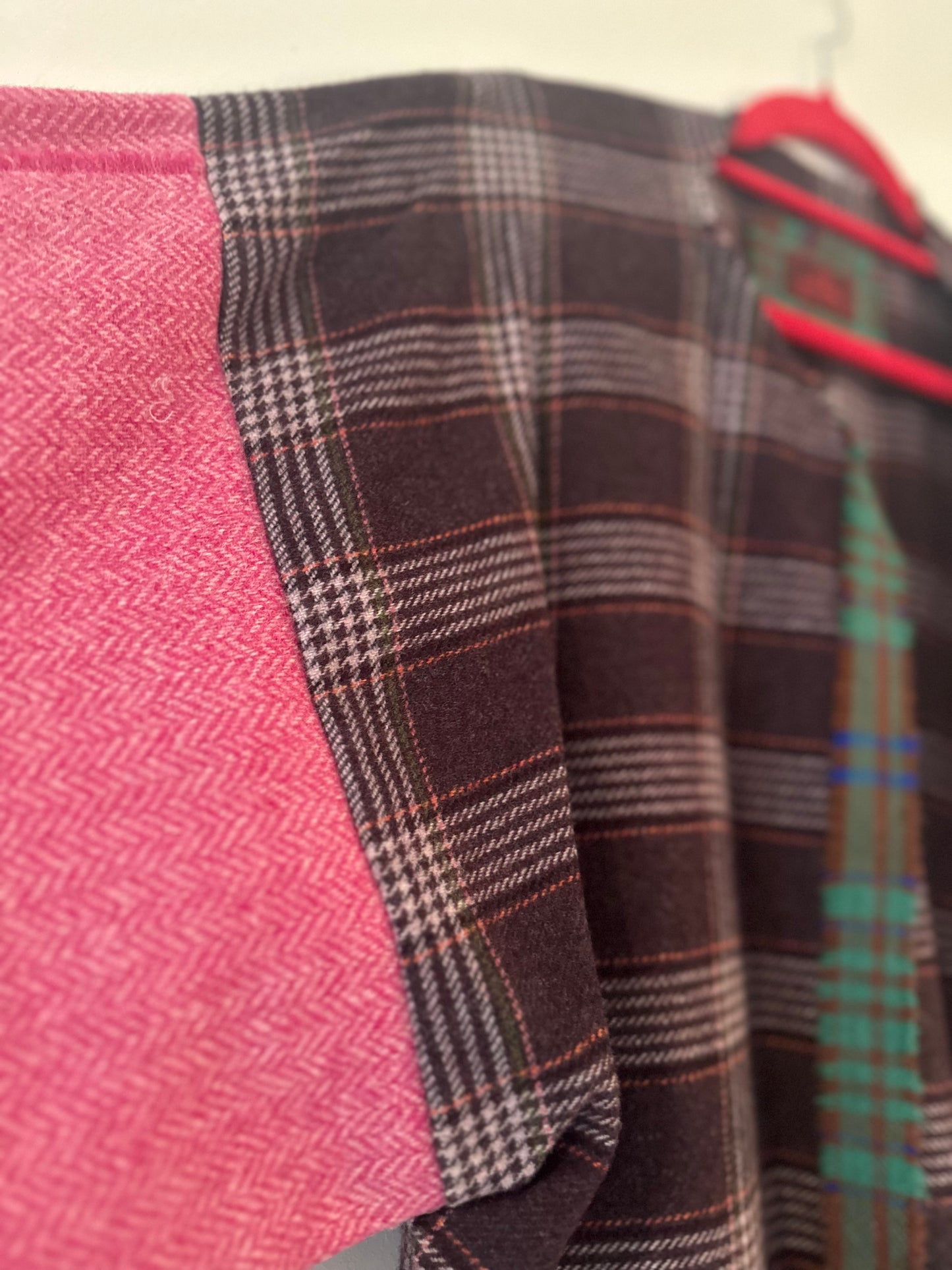 Edinburgh Tartan Patchwork Wool Coat (freesize)