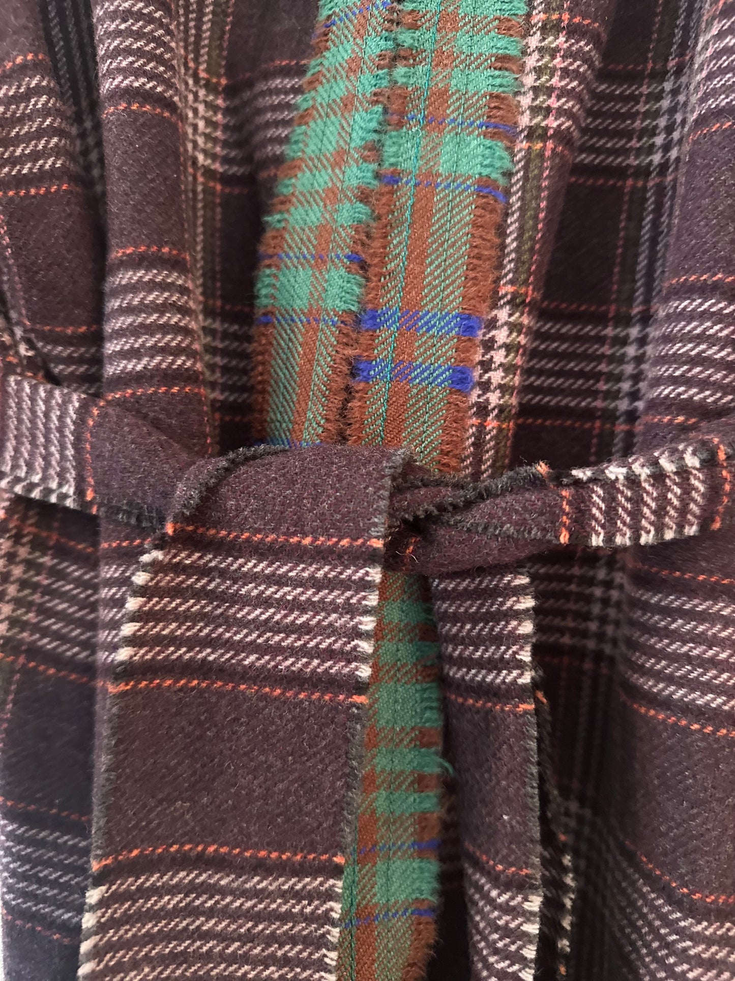 Edinburgh Tartan Patchwork Wool Coat (freesize)