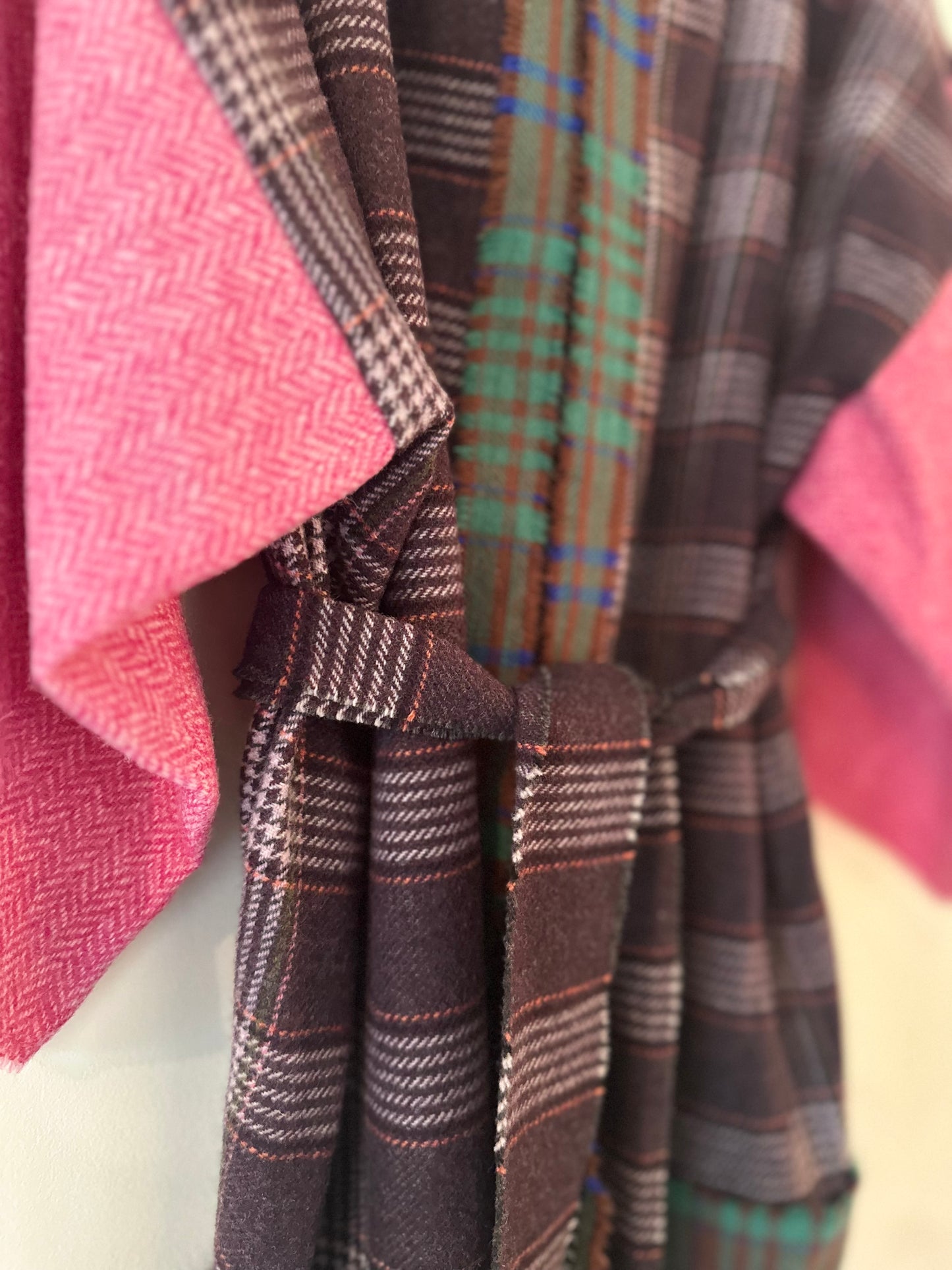 Edinburgh Tartan Patchwork Wool Coat (freesize)