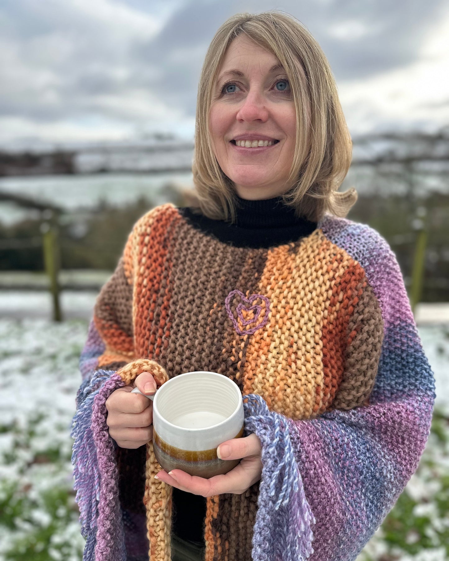 Two-Tone Heart Jumper (freesize)