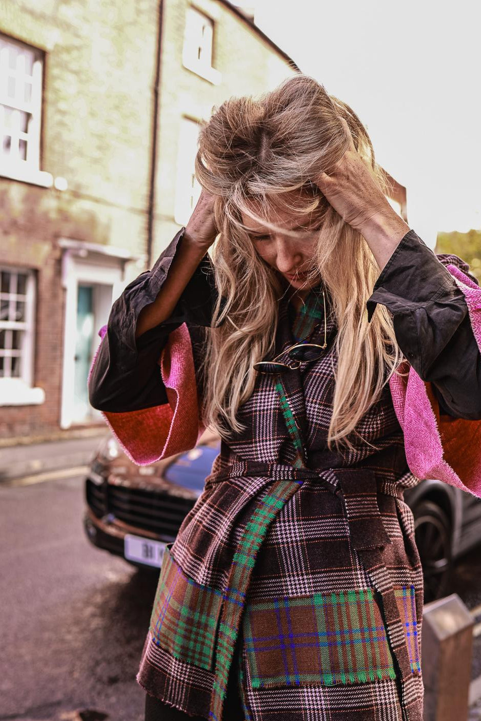 Edinburgh Tartan Patchwork Wool Coat (freesize)